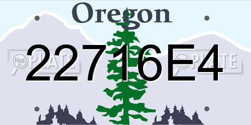 22716E4 Oregon License Plate