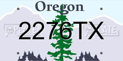 2276TX Oregon License Plate