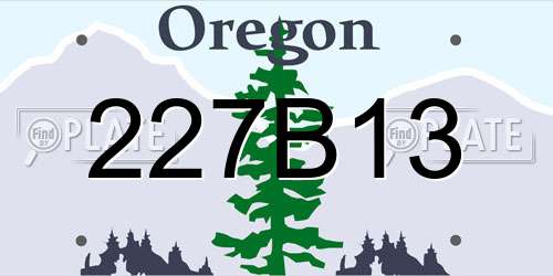 227B13 Oregon License Plate