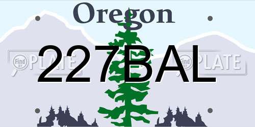 227BAL Oregon License Plate