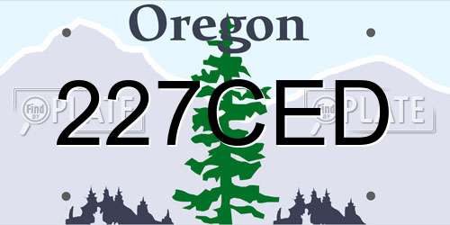 227CED Oregon License Plate