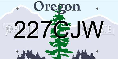 227CJW Oregon License Plate