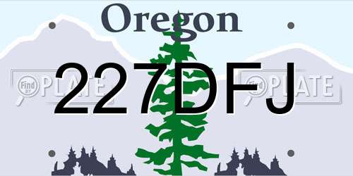 227DFJ Oregon License Plate