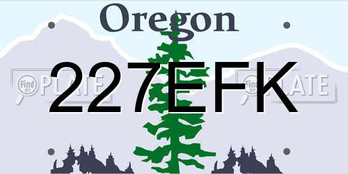 227EFK Oregon License Plate