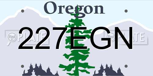 227EGN Oregon License Plate