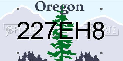 227EH8 Oregon License Plate