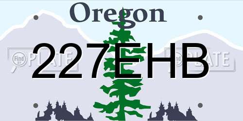 227EHB Oregon License Plate