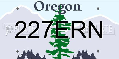 227ERN Oregon License Plate