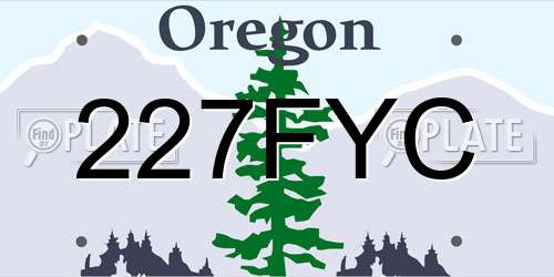 227FYC Oregon License Plate