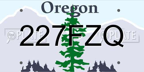 227FZQ Oregon License Plate