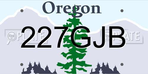 227GJB Oregon License Plate