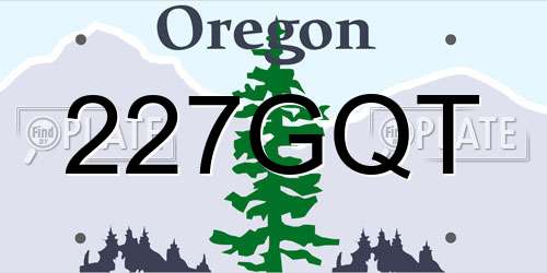 227GQT Oregon License Plate