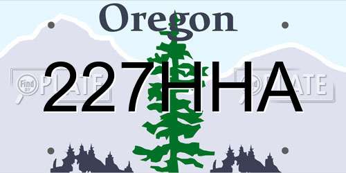 227HHA Oregon License Plate
