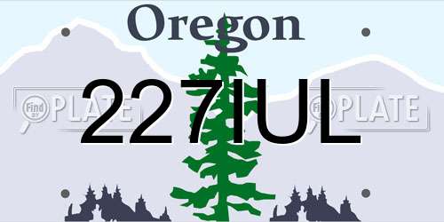 227IUL Oregon License Plate