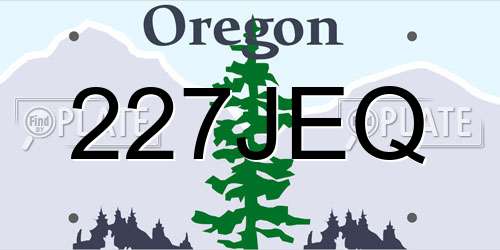 227JEQ Oregon License Plate