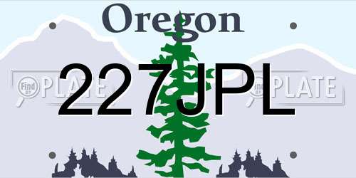 227JPL Oregon License Plate