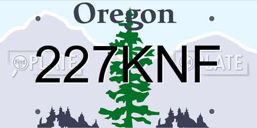 227KNF Oregon License Plate