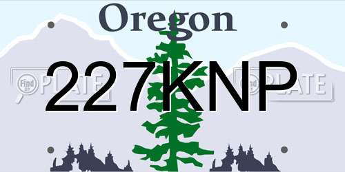 227KNP Oregon License Plate
