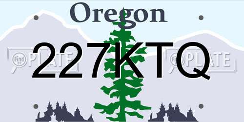 227KTQ Oregon License Plate