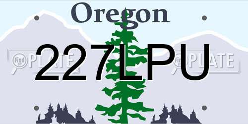 227LPU Oregon License Plate