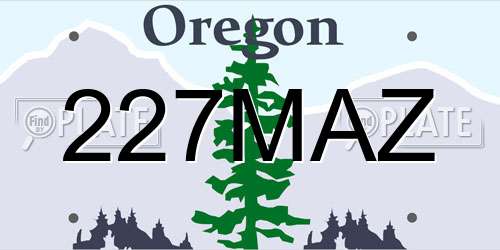 227MAZ Oregon License Plate