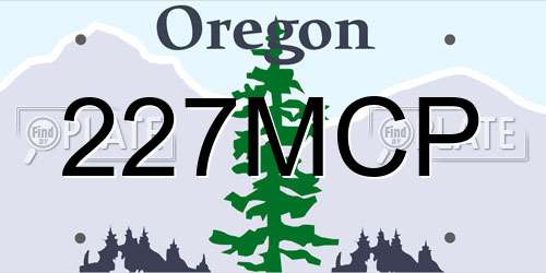 227MCP Oregon License Plate