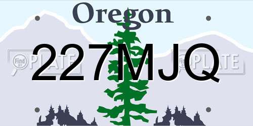 227MJQ Oregon License Plate