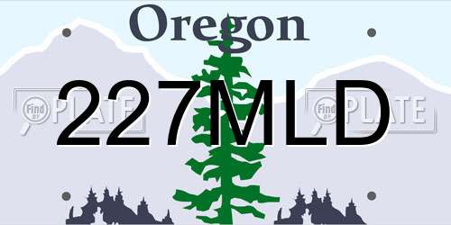227MLD Oregon License Plate
