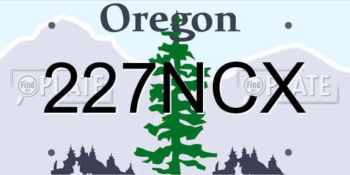 227NCX Oregon License Plate