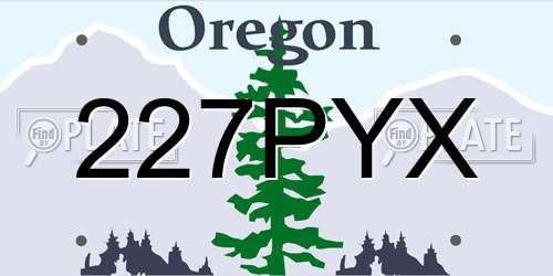 227PYX Oregon License Plate