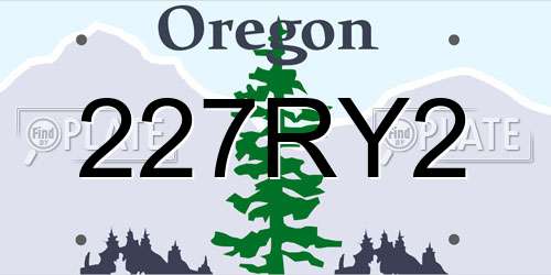 227RY2 Oregon License Plate