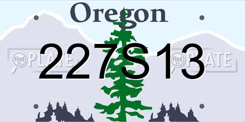 227S13 Oregon License Plate