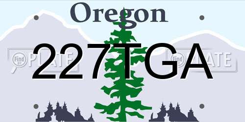 227TGA Oregon License Plate