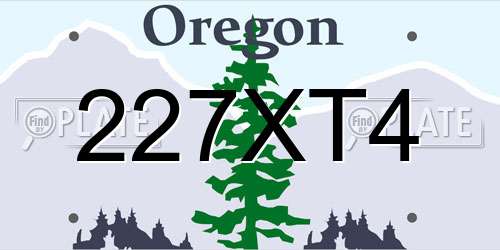 227XT4 Oregon License Plate