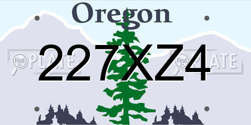 227XZ4 Oregon License Plate