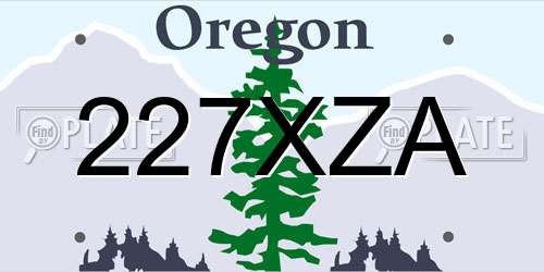 227XZA Oregon License Plate