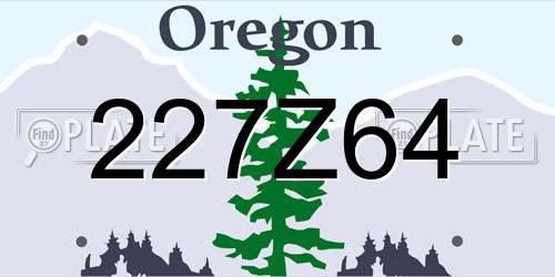227Z64 Oregon License Plate