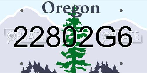 22802G6 Oregon License Plate