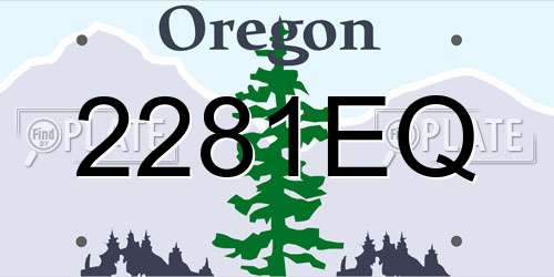 2281EQ Oregon License Plate