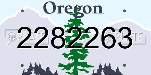 2282263 Oregon License Plate