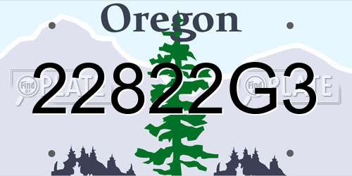 22822G3 Oregon License Plate