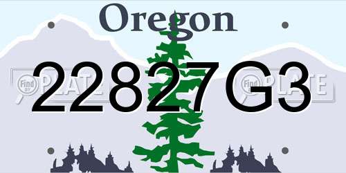 22827G3 Oregon License Plate