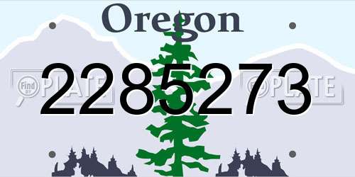 2285273 Oregon License Plate