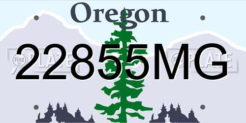 22855MG Oregon License Plate