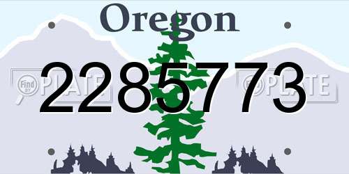 2285773 Oregon License Plate