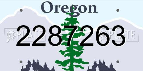 2287263 Oregon License Plate