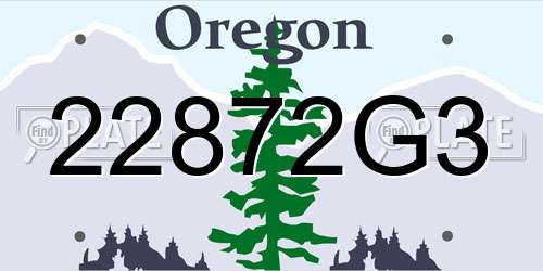 22872G3 Oregon License Plate