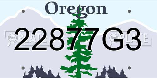 22877G3 Oregon License Plate