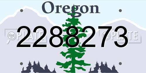 2288273 Oregon License Plate