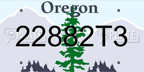 22882T3 Oregon License Plate